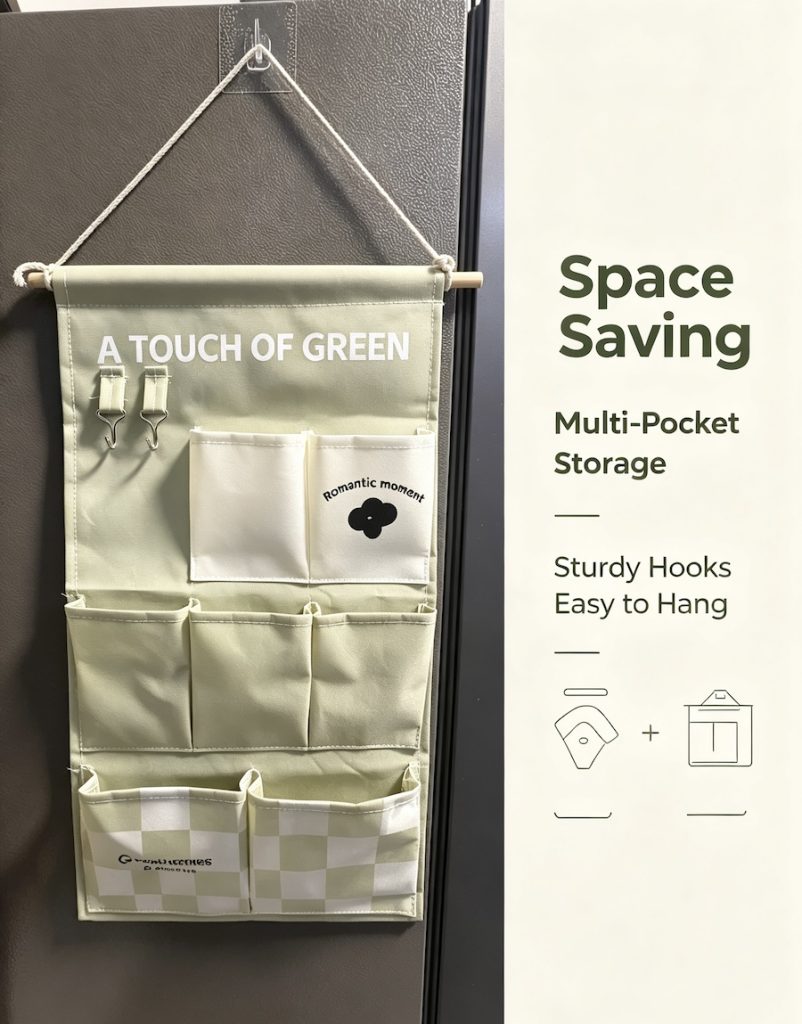 Multi‑Pocket Wall Hanging Fabric Storage Organizer for Home Kitchen Bedroom