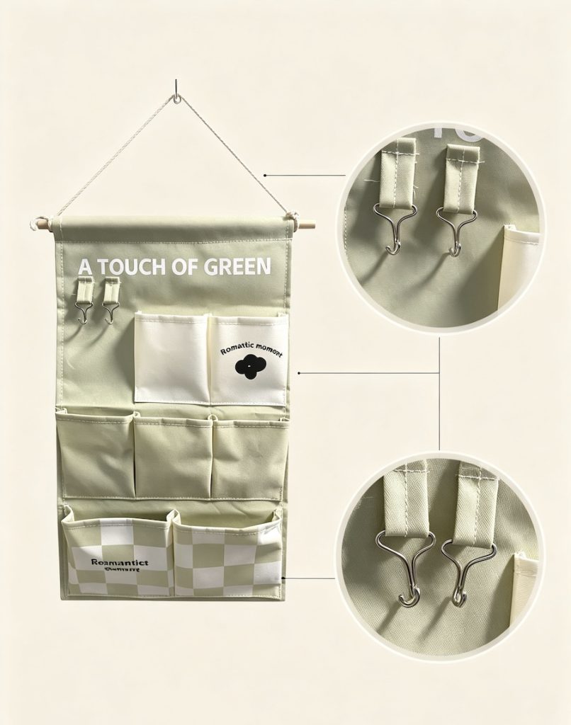 Multi‑Pocket Wall Hanging Fabric Storage Organizer for Home Kitchen Bedroom