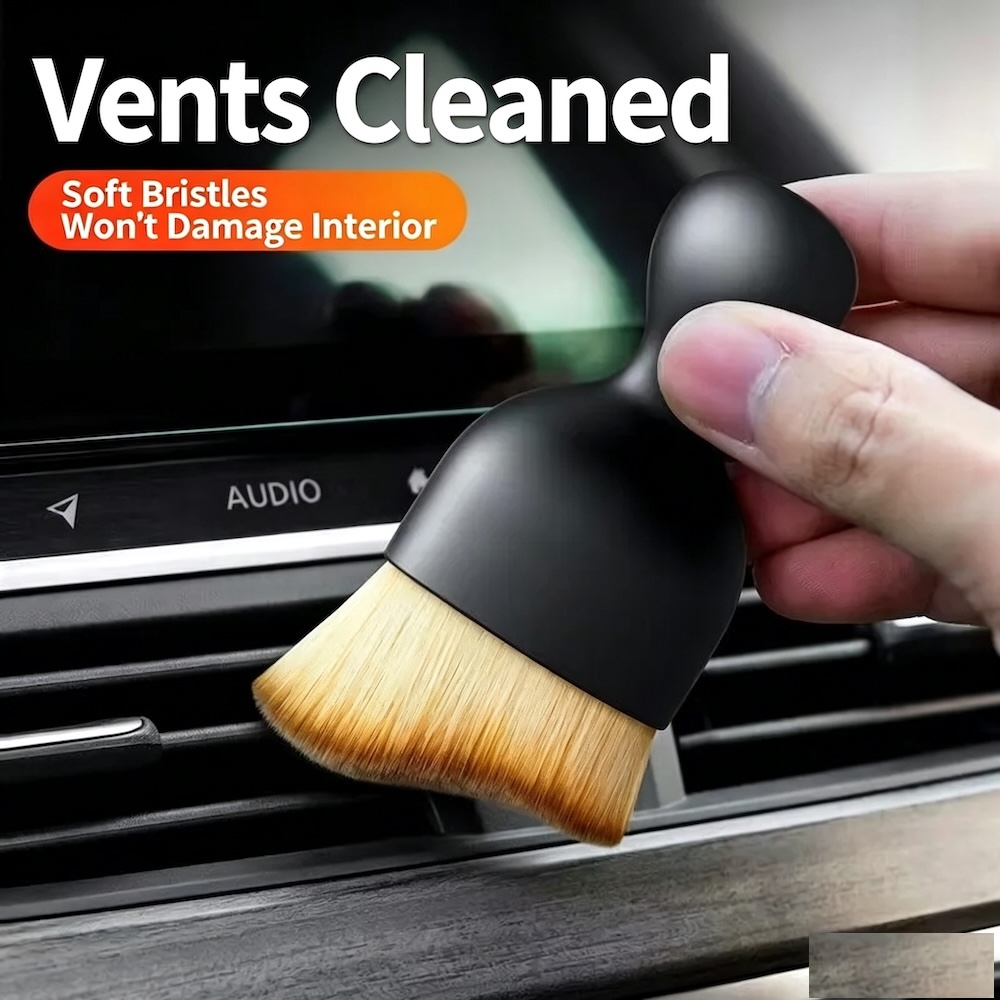 Car Interior Soft Cleaning Brush | Auto Detailing Dust Brush for Air Vents, Dashboard & Crevices