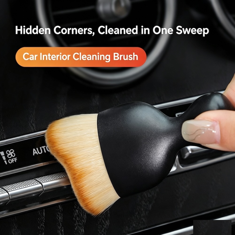 Car Interior Soft Cleaning Brush | Auto Detailing Dust Brush for Air Vents, Dashboard & Crevices